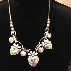 Crystal Hearts Silver Tone Metal Shapes+